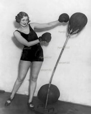 1920s Pretty Girl Boxing With A Punching Bag 8x10 Photo picture