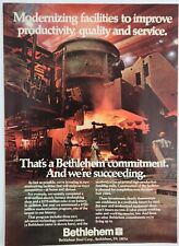 1982 Bethlehem Steel Caster Vintage Print Ad Poster Man Cave Art Deco 80's picture