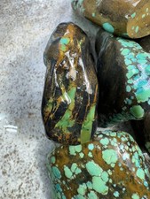 One pound Hubei turquoise. Apple green spiderwebs stabbed  picture