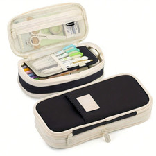 1pc Large Pencil Case Foldable Stationary Bag for School Office Supplies US picture