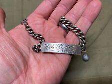 ORIGINAL WWII US ARMY GI SWEETHEART STERLING SILVER BRACELET picture