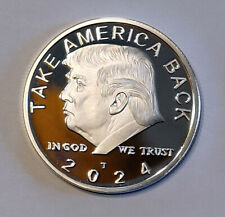 Donald Trump 2024 Take America Back 999 Silver Plated Proof Coin MAGA Note  picture