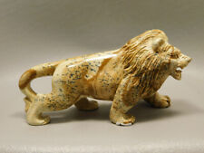 Lion Figurine Carving Kalahari Jasper 4 Inch Stone Animal #O118 picture