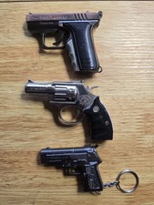 Vntg Gun Lighters Walther P7 / P7M13 snub-nosed revolver Desert Eagle Keychain picture