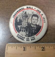 1955 Joe Foss pinback button Pierre, South Dakota SD Inaugural Ball  Vintage 50s picture