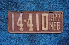1927 ADAMS County NEBRASKA License Plate picture