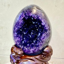6.2LB  Natural rare amethyst Dinosaur EGG Quartz Crystal Specimen healing+stand picture