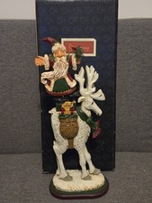 David Frykman Portfolio Christmas Santa Reindeer Figurine w/ box& authentic slip picture