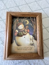 Winter Scene In A Beautiful Oak Frame. 5 By 7 Opening picture