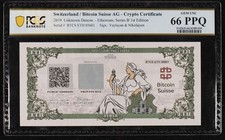 2019 Switzerland Bitcoin Suisse AG Crypto Certificate ETH PCGS Gem Unc 66 PPQ picture