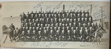 c1940 antique NTS NEWPORT CO 585 ri US NAVY signed panoramic GROUP PHOTO picture