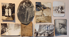 Lot of 8 C. 1920-30's African American Clipped Family Snapshot Photos from Album picture