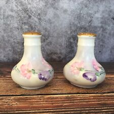 Bavaria Gold Tone Floral Porcelain Salt And Pepper Shakers picture