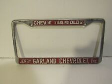Mt. Sterling Chev Olds Jerry Garland  Dealership Metal License Plate Frame Rare picture