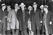 Mobster AL Capone Criminal Mob Mafia Poster Metal Tin Sign Wall Art 8x12 picture