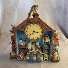 Vintage Gary Patterson Comical Cats Collector Wall Clock 1998 Tested Works  picture