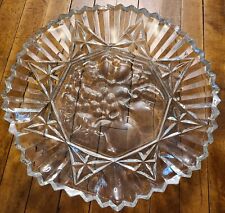 Vtg Federal Glass Pioneer Pattern 11 Inch Bowl EMBOSSED FRUIT Dish 2 Inch Deep picture