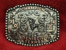 Rodeo☆2024☆X~Treme BULLRIDING Champion Trophy Buckle☆Denison Texas☆Rare☆W59 picture