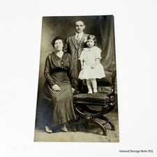 Vintage Real Photo Postcard RPPC Family Portrait Man Woman Child 1910s 1920s picture
