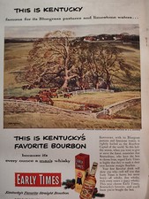 1951 True Original Art Ad Advertisement EARLY TIMES Bourbon Whiskey Front Cover picture