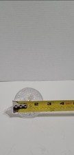 Vintage Crystal Glass Bell, Cut Diamond Button Design 5” Tall picture