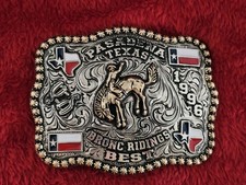 Bronc Riding Rodeo Trophy Buckle☆1996☆X~Treme  Champion☆Pasadena Texas☆Rare☆W94 picture