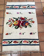 Antique Tlaxcala/Puebla Mexican 71 X 44 Blanket 1920’s Floral picture