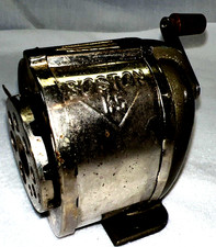 Vintage Boston KS 8 Hole Pencil Sharpener Hunt Mfg Metal Desk Mount USA picture