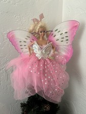 Pretty In Pink Butterfly Barbie Christmas Tree Topper Ooak picture