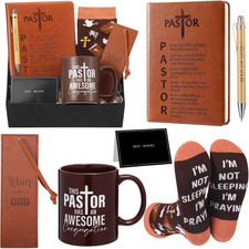 7 Pcs Pastor Appreciation Gifts for Men, Brown picture