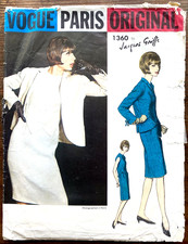 1964 VOGUE PARIS ORIGINAL JACQUES GRIFFE #1360  CUT/COMPLETE  SZ.12 picture