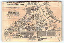 1876 PHILADELPHIA PA CENTENNIAL GROUNDS AND EXHIBITION BUILDINGS MAP  Z5506 picture