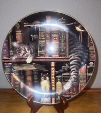 Vtg 1998 Frederick The Literate Cat Plate Bradford Exchange Antique Collectors picture
