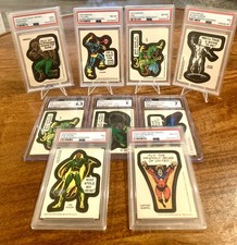 Topps 1975-76 Marvel Super Heroes Stickers Lot 9 graded cards picture