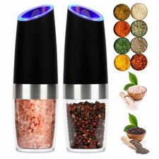 Automatic Gravity Electric Salt Pepper Grinder LED Adjustable Coarseness New picture