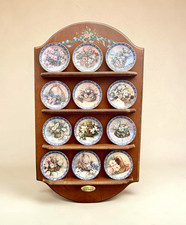 Bradford Editions Lena Liu Basket Bouquets Porcelain Floral Plate Set+Shelf picture