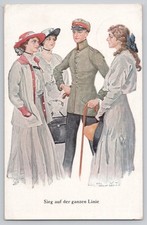 1917 WWI Hans Leu German Soldier Ladies Gender Ambiguity Artist Postcard Primus picture