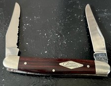 2000 Case XX USA Muskrat Serrated SS Folding Rosewood Wood Folding Pocket Knife picture