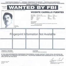 USPS FBI Wanted Poster VICENTE CARRILLO FUENTES AKA 