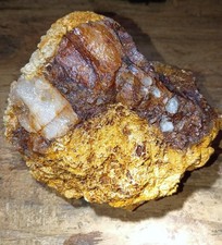 Natural Quartz Crystal Specimen on Matrix, Brown/Yellow, White Inclusions picture