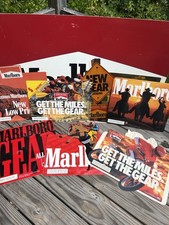 MARLBORO 90s LARGE STICKER/SIGN LOT VINTAGE CIGARETTE MERCH ITEMS EXTREMELY RARE picture