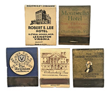 Vintage Virginia Hotel Matchbook Lot –Williamsburg Inn, Robert E Lee, Monticello picture