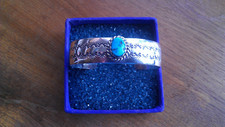 Navajo Sterling Silver Turquoise Cuff by Jimmy Yazzie ~ 28 Grams picture