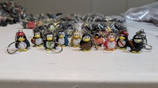 VINTAGE Star Awards Penguin Keychain Lot 7 SEALED Bags NOS Fundraiser Rewards picture