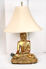Asian Hand-Carved Gilt Wood Burmese Mandalay Buddha Statue Lamp picture