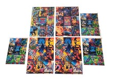 Vintage 1990s Marvel Trading Card Uncut Promo & Dealer Sell Sheets Lot 7 Sheets picture