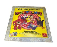 Vintage 1993 McDonalds Display Sign Looney Tunes DC Toy Happy Meal Translite Art picture