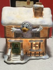 Vtg Disney Schmid Counting House Scrooge McDuck Christmas Carol Lighted W/Box picture