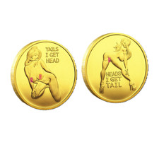 Tails I Get Head...Heads I Get Tail Sexy Lady Flip Coin Challenge Novelty Token picture