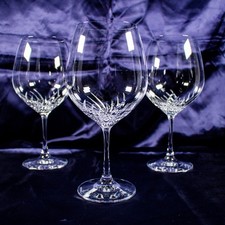NACHTMANN Vintage Vivendi Cut Clear Set o 3 Large Bordeaux Wine Glasses picture